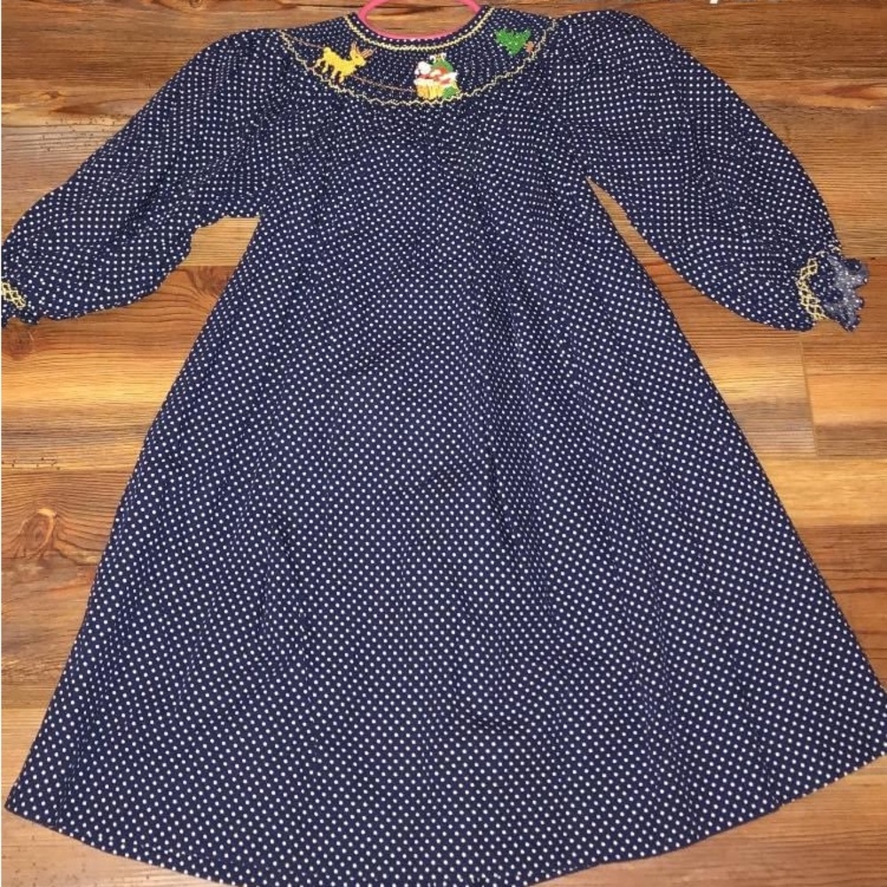 2T Mom & Me Christmas smocked dress